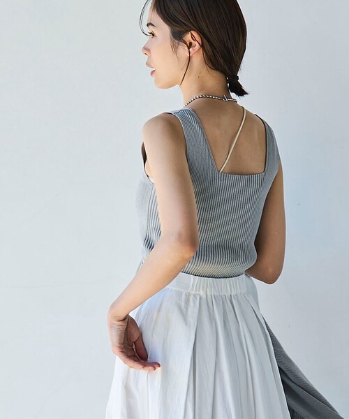 coen(コーエン)の「【RONEL】2WAYリブニットタンクトップ(タンクトップ・レディース・レッド/ダークグリーン/グレー/ブラック・S/M)」の8枚目の写真