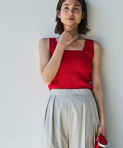 coen(コーエン)の「【RONEL】2WAYリブニットタンクトップ(タンクトップ・レディース・レッド/ダークグリーン/グレー/ブラック・S/M)」の15枚目の写真