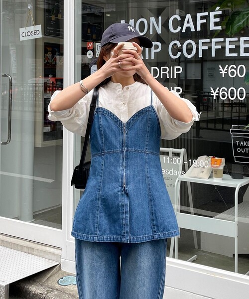 fredy emue（フレディエミュ）の「デニムキャミビスチェ（シャツ/ブラウス・レディース・ブルー・38）」の8枚目の写真