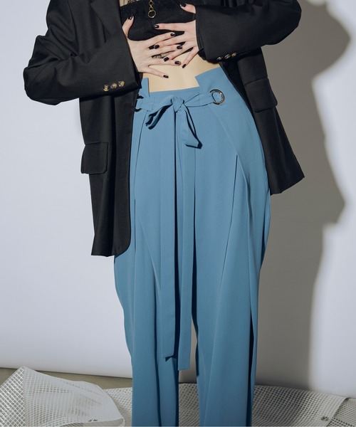 Ezick（エジック）の「Waist ring タックワイドスラックス（スラックス・レディース・ブラック/レモンイエロー/ブルー・FREE）」の16枚目の写真