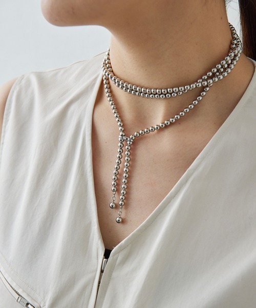 GALLARDAGALANTE（ガリャルダガランテ）の「【インフルエンサー企画商品】ボールビーズアレンジネックレス（ネックレス・レディース・シルバー・FREE）」の5枚目の写真