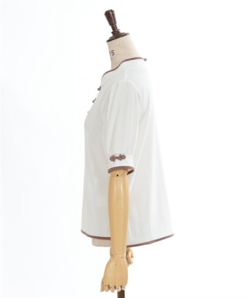 axes femme(アクシーズファム)の「チャイナ釦リブプルオーバー(Tシャツ/カットソー・レディース・ホワイト/レッド/ブラック・FREE)」の14枚目の写真