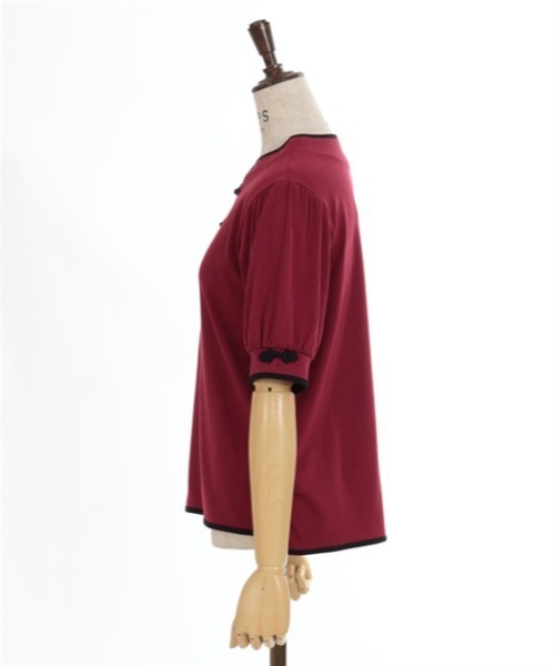 axes femme(アクシーズファム)の「チャイナ釦リブプルオーバー(Tシャツ/カットソー・レディース・ホワイト/レッド/ブラック・FREE)」の10枚目の写真