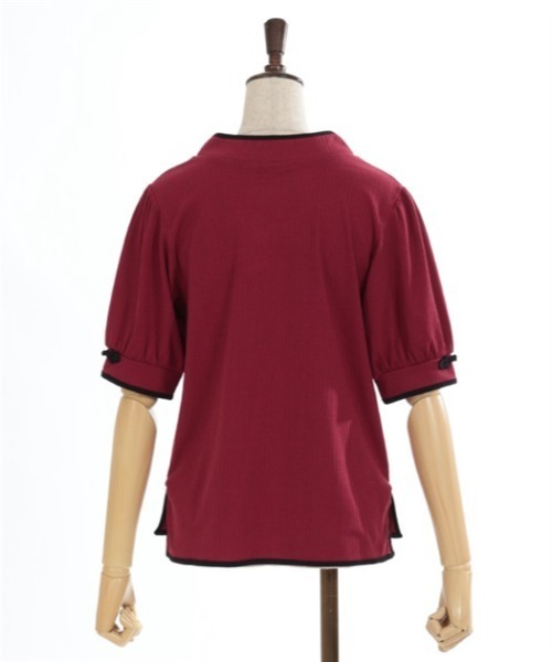 axes femme(アクシーズファム)の「チャイナ釦リブプルオーバー(Tシャツ/カットソー・レディース・ホワイト/レッド/ブラック・FREE)」の11枚目の写真