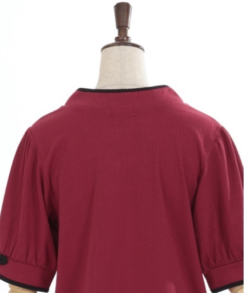 axes femme(アクシーズファム)の「チャイナ釦リブプルオーバー(Tシャツ/カットソー・レディース・ホワイト/レッド/ブラック・FREE)」の5枚目の写真