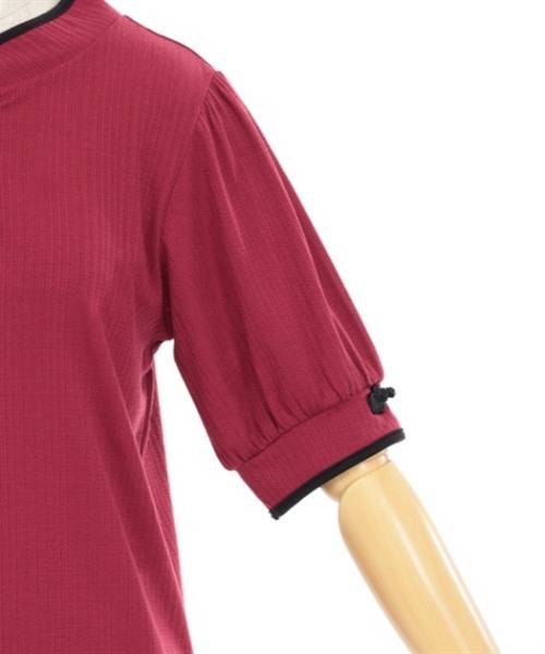 axes femme(アクシーズファム)の「チャイナ釦リブプルオーバー(Tシャツ/カットソー・レディース・ホワイト/レッド/ブラック・FREE)」の6枚目の写真