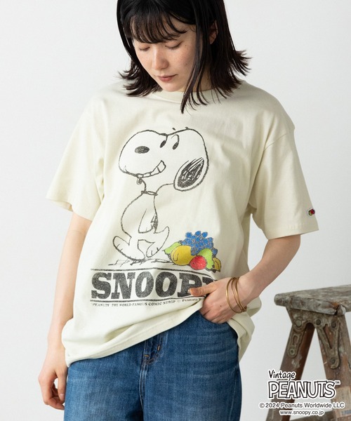 FRUIT OF THE LOOM/フルーツオブザルーム×PEANUTS/ピーナッツ FTL×スヌーピー表ピーチ起毛T-a Tシャツ（Tシャツ/カットソー）｜FRUIT OF THE LOOM（フルーツオブザルーム）
