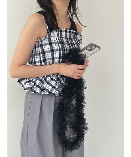 SNIDEL（スナイデル）の「カップインカットタンク（タンクトップ・レディース・ピンクベージュ/ブラック/ホワイト・FREE）」の4枚目の写真