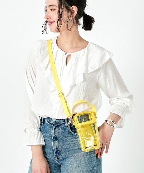 CLEAR MINI PHONE XBODY クリア/プリムローズイエロー（ショルダーバッグ）｜LeSportsac（レスポートサック）