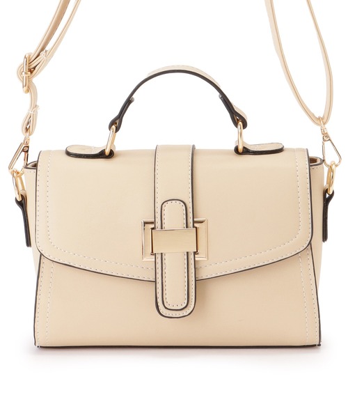 Lace Ladies(レースレディース)の「レザー調 コンパクト ステッチ ショルダー バッグ(ショルダーバッグ・レディース・ブラウン/ブラック/アイボリー・FREE)」の2枚目の写真