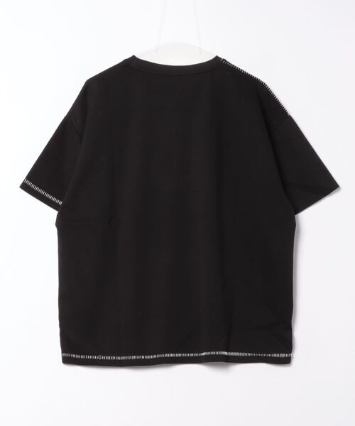 THISIS(ディスイズ)の「ビッグシルエット ダンボールニット ステッチング クルー Tシャツ レディース(Tシャツ/カットソー・レディース・ホワイト/サックスブルー/ブラック・X-LARGE/LARGE/MEDIUM)」の4枚目の写真