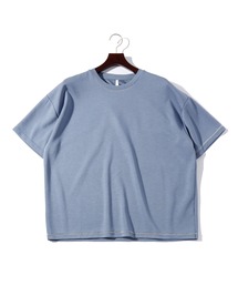 ビッグシルエット ダンボールニット ステッチング クルー Tシャツ レディース