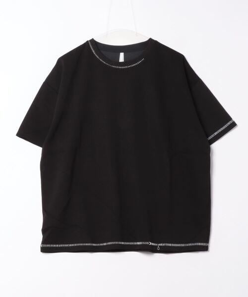 THISIS(ディスイズ)の「ビッグシルエット ダンボールニット ステッチング クルー Tシャツ レディース(Tシャツ/カットソー・レディース・ホワイト/サックスブルー/ブラック・X-LARGE/LARGE/MEDIUM)」の5枚目の写真