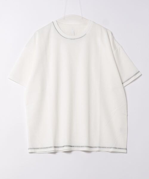 THISIS(ディスイズ)の「ビッグシルエット ダンボールニット ステッチング クルー Tシャツ レディース(Tシャツ/カットソー・レディース・ホワイト/サックスブルー/ブラック・X-LARGE/LARGE/MEDIUM)」の7枚目の写真