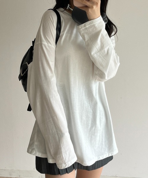 RiLi(リリ)の「ベーシックロンT【RL】(Tシャツ/カットソー・レディース・ホワイト・FREE)」の3枚目の写真