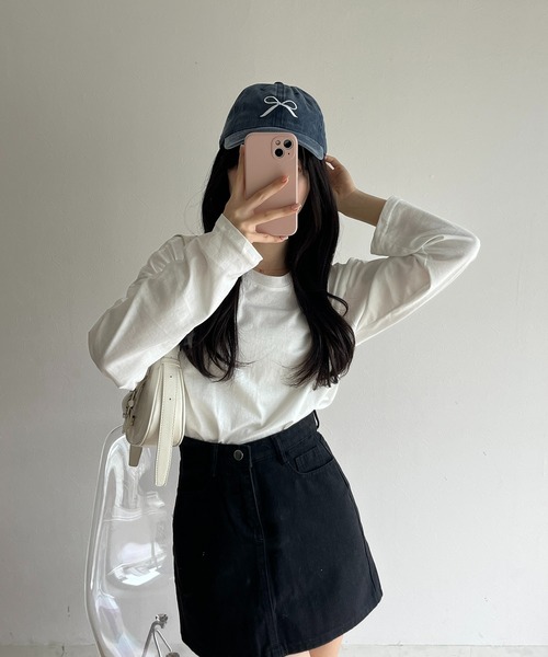 RiLi(リリ)の「ベーシックロンT【RL】(Tシャツ/カットソー・レディース・ホワイト・FREE)」の2枚目の写真