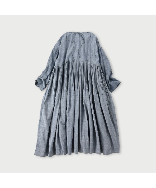 45R(フォーティファイブアール)の「藍ダンガリーインドカディのプリーツドレス(ワンピース・レディース・インディゴブルー・FREE)」の9枚目の写真
