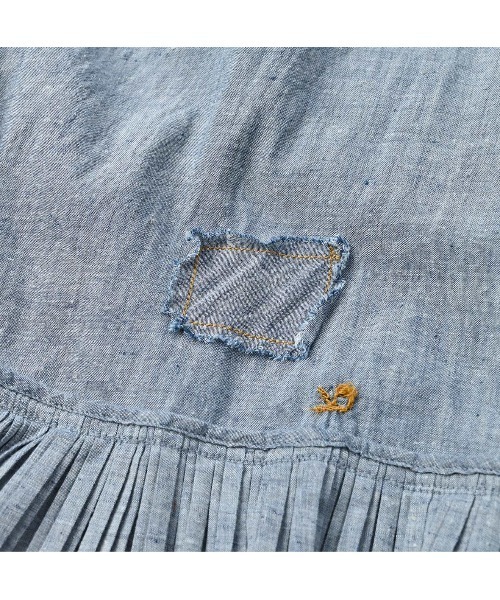 45R(フォーティファイブアール)の「藍ダンガリーインドカディのプリーツドレス(ワンピース・レディース・インディゴブルー・FREE)」の2枚目の写真