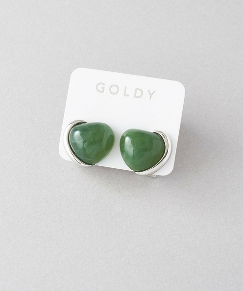 GOLDY(ゴールディ)の「メタル フレーム × カラーボール イヤリング(イヤリング・レディース・ピンク/グリーン/ベージュ/ブルー・FREE)」の8枚目の写真