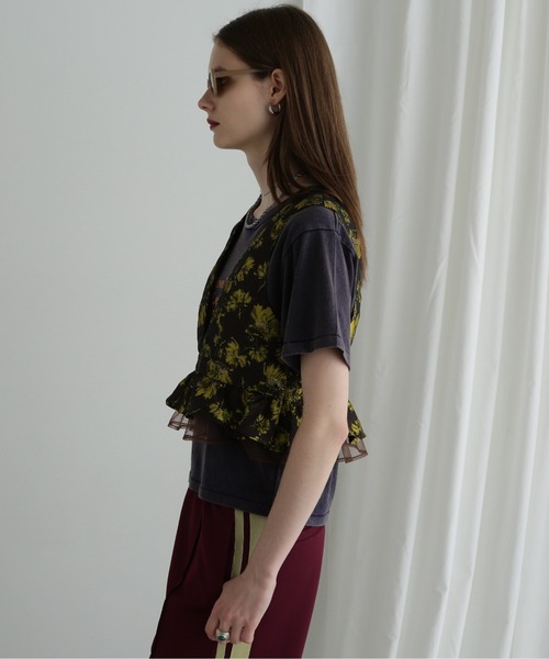 ROSE BUD（ローズバッド）の「ジャカードビスチェ（ベスト・レディース・イエロー/ピンク・FREE）」の6枚目の写真