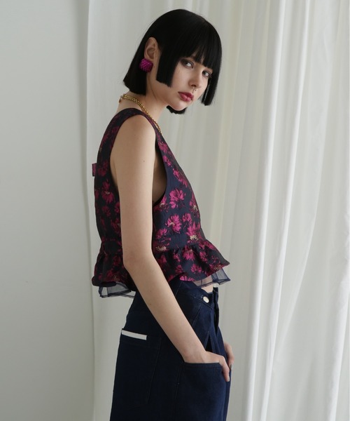 ROSE BUD（ローズバッド）の「ジャカードビスチェ（ベスト・レディース・イエロー/ピンク・FREE）」の15枚目の写真