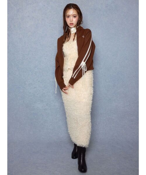 CALNAMUR（カルナムール）の「リボントラックジャケット（ブルゾン・レディース・ブラウン/グレー/ブラック・FREE）」の18枚目の写真