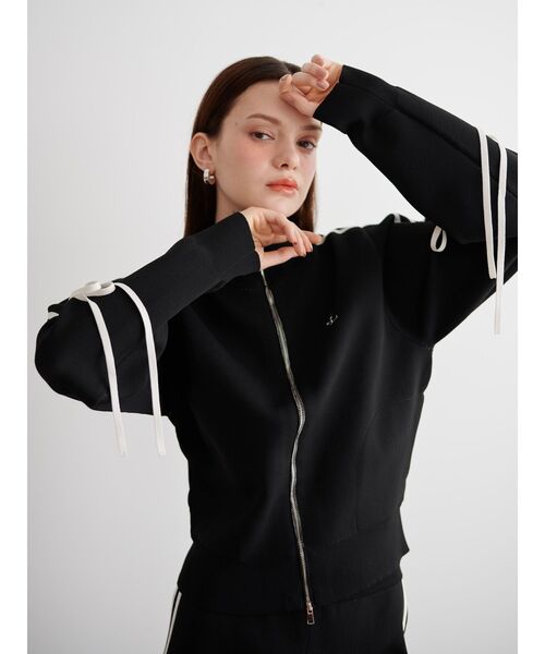 ROSY LUCE リボントラックジャケット ネイビー 即完売 セール】リボントラックジャケット（ブルゾン）｜CALNAMUR