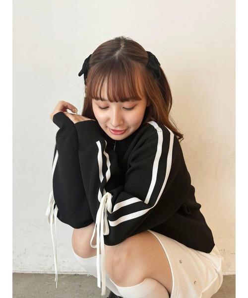 CALNAMUR（カルナムール）の「リボントラックジャケット（ブルゾン・レディース・ブラウン/グレー/ブラック・FREE）」の9枚目の写真