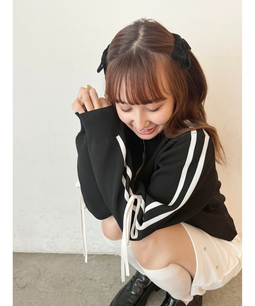 CALNAMUR（カルナムール）の「リボントラックジャケット（ブルゾン・レディース・ブラウン/グレー/ブラック・FREE）」の13枚目の写真