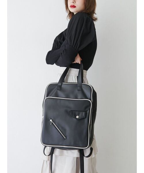 jouetie（ジュエティ）の「パイピングレザーバックパック（バックパック/リュック・レディース・ブラック/グリーン・FREE）」の7枚目の写真