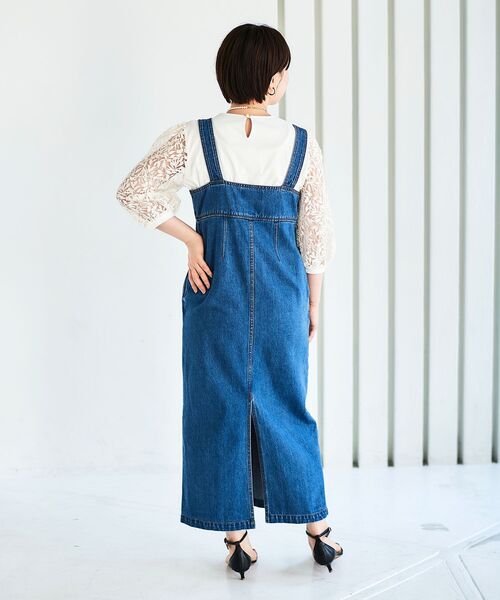 le.coeur blanc(ルクールブラン)の「フロントジップデニムジャンスカ(ジャンパースカート・レディース・ネイビー/ブルー・38)」の20枚目の写真