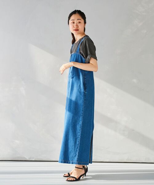 le.coeur blanc(ルクールブラン)の「フロントジップデニムジャンスカ(ジャンパースカート・レディース・ネイビー/ブルー・38)」の15枚目の写真