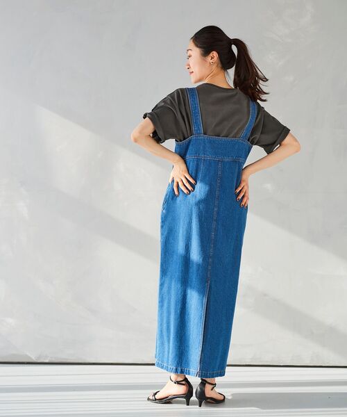 le.coeur blanc(ルクールブラン)の「フロントジップデニムジャンスカ(ジャンパースカート・レディース・ネイビー/ブルー・38)」の14枚目の写真