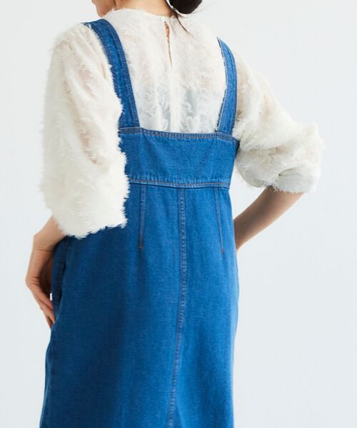 le.coeur blanc(ルクールブラン)の「フロントジップデニムジャンスカ(ジャンパースカート・レディース・ネイビー/ブルー・38)」の12枚目の写真