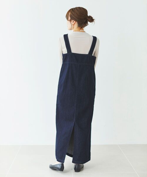 le.coeur blanc(ルクールブラン)の「フロントジップデニムジャンスカ(ジャンパースカート・レディース・ネイビー/ブルー・38)」の8枚目の写真