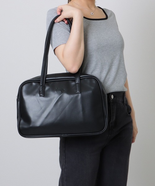 Lace Ladies（レースレディース）の「ソリッドカラー シンプル ボストン バッグ（ボストンバッグ・レディース・ブラック/アイボリー/イエロー・FREE）」の5枚目の写真