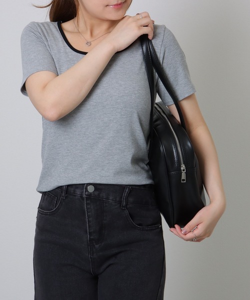 Lace Ladies（レースレディース）の「ソリッドカラー シンプル ボストン バッグ（ボストンバッグ・レディース・ブラック/アイボリー/イエロー・FREE）」の6枚目の写真