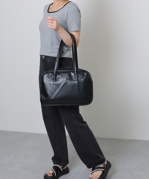 Lace Ladies（レースレディース）の「ソリッドカラー シンプル ボストン バッグ（ボストンバッグ・レディース・ブラック/アイボリー/イエロー・FREE）」の7枚目の写真