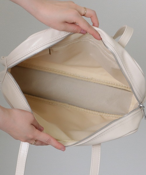 Lace Ladies（レースレディース）の「ソリッドカラー シンプル ボストン バッグ（ボストンバッグ・レディース・ブラック/アイボリー/イエロー・FREE）」の17枚目の写真