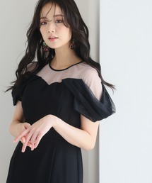 袖あり&ロング パーティー ドレス オフショルダー お呼ばれ 結婚式 フォーマル オケージョンドレス 二次会 成人式