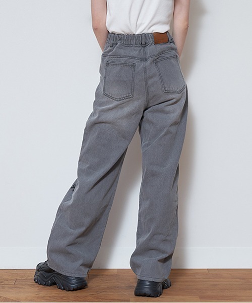 LOVETOXIC(ラブトキシック)の「リボン刺しゅうワイドパンツ(その他パンツ・キッズ・ブルー/グレー・S/M/L)」の14枚目の写真