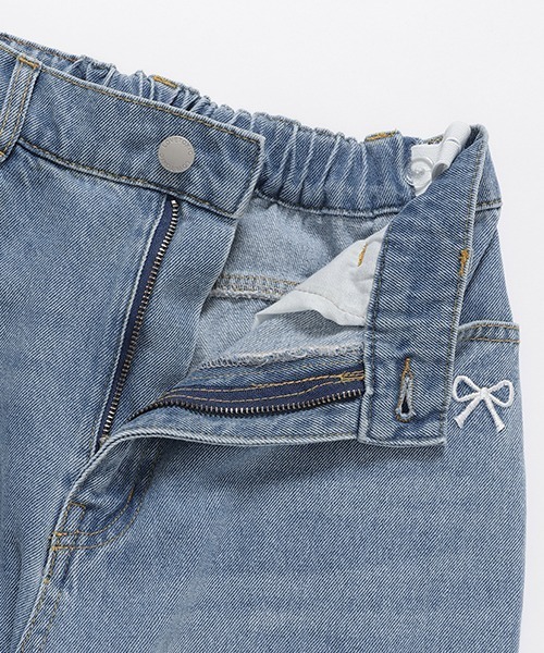 LOVETOXIC(ラブトキシック)の「リボン刺しゅうワイドパンツ(その他パンツ・キッズ・ブルー/グレー・S/M/L)」の8枚目の写真