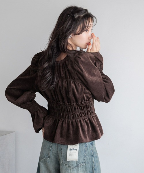 LOWRYS FARM（ローリーズファーム）の「２ＷＡＹシャーリングブラウスロングスリーブ　 116627（シャツ/ブラウス・レディース・アイボリー/ライトブルー/ブラック/グレー/ブラウン/インディゴブルー・FREE）」の13枚目の写真