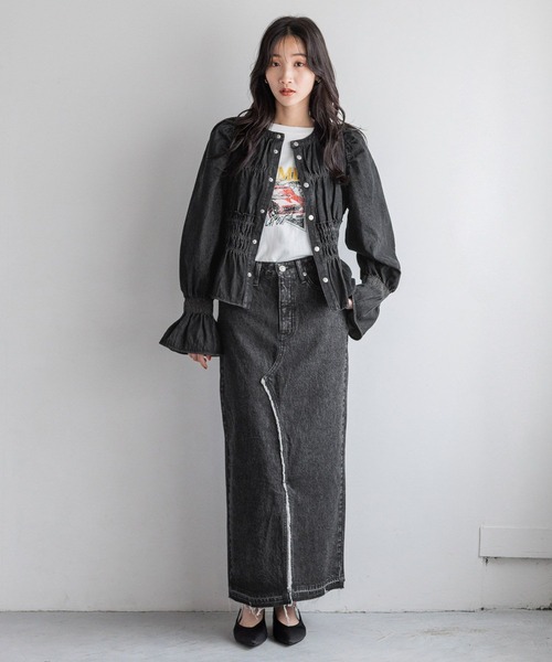 LOWRYS FARM（ローリーズファーム）の「２ＷＡＹシャーリングブラウスロングスリーブ　 116627（シャツ/ブラウス・レディース・アイボリー/ライトブルー/ブラック/グレー/ブラウン/インディゴブルー・FREE）」の14枚目の写真