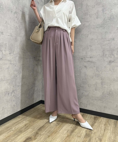 fifth（フィフス）の「ツータックとろみパンツ（その他パンツ・レディース・ブラック/アイボリー/ピンク/グレー・M/S）」の4枚目の写真