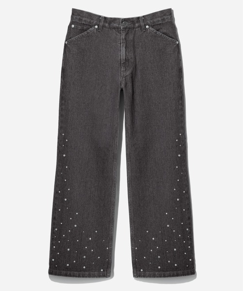 HARE(ハレ)の「ビジューストレートデニムパンツ(HARE)(デニムパンツ・メンズ・ブルー/ブラック・SMALL/MEDIUM)」の2枚目の写真