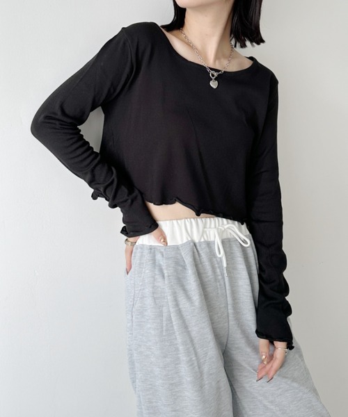 CLEA(クレア)の「メローデザインクロップドトップス(Tシャツ/カットソー・レディース・ホワイト/グレー/ブラック・FREE)」の16枚目の写真
