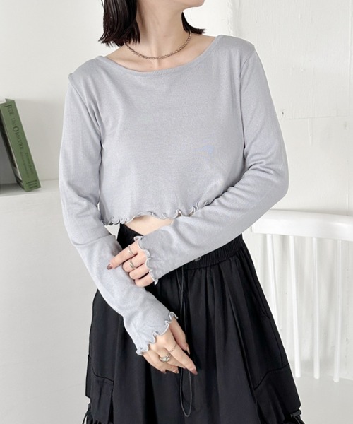 CLEA(クレア)の「メローデザインクロップドトップス(Tシャツ/カットソー・レディース・ホワイト/グレー/ブラック・FREE)」の20枚目の写真
