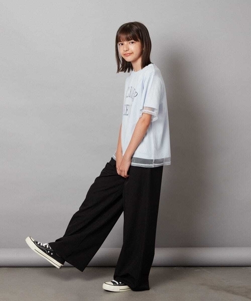 a.v.v（アーヴェヴェ）の「[140-150]チュールレイヤードTシャツ（Tシャツ/カットソー・キッズ・ブラック/ダークインディゴブルー・140/150）」の21枚目の写真