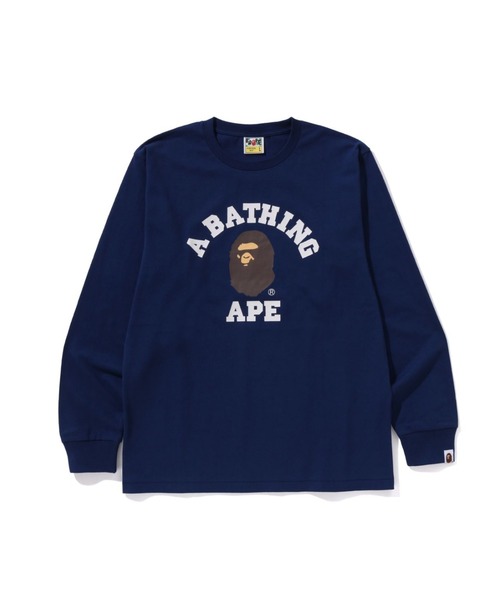 A BATHING APE（アベイシングエイプ）の「COLLEGE LS TEE（Tシャツ/カットソー・メンズ・ネイビー/ベージュ/イエロー/ホワイト/ブラック/オリーブ/グレー/ブルー・LARGE/X-LARGE/XX-LARGE/MEDIUM/SMALL/XXX-LARGE）」の7枚目の写真